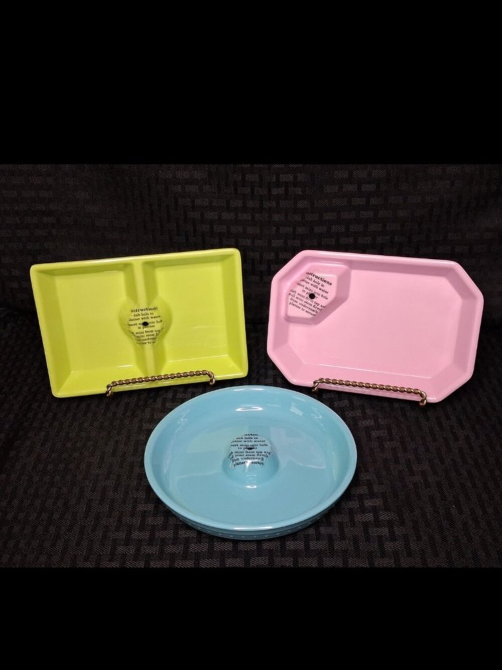 Nora Fleming MEL07 Dainty Dishes Pastel Colors Pink Green Blue RETIRED Pearl Dot